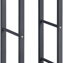 Range-bûches Kasan Acier Laqué 40 x 100 x 25 cm Gris [en.casa]