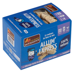 Woodstock Allume-feu Rouleaux Laine de Bois x 32