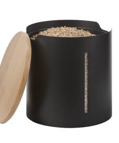 Réservoir à granulés en acier Dixneuf Baryl noir