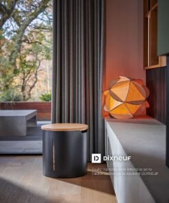 Réservoir à granulés en acier Dixneuf Baryl noir